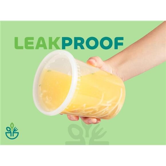 Food Containers with 54 Lids -(48 Sets) 24-32 Oz Quart Size & 24-16 Oz Pint Size - Picture 4 of 7